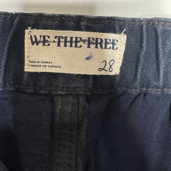 NWT Free People Marx Slouchy Denim Cargo Jeans Black Noir Women's Size 28 - Picture 5 of 7